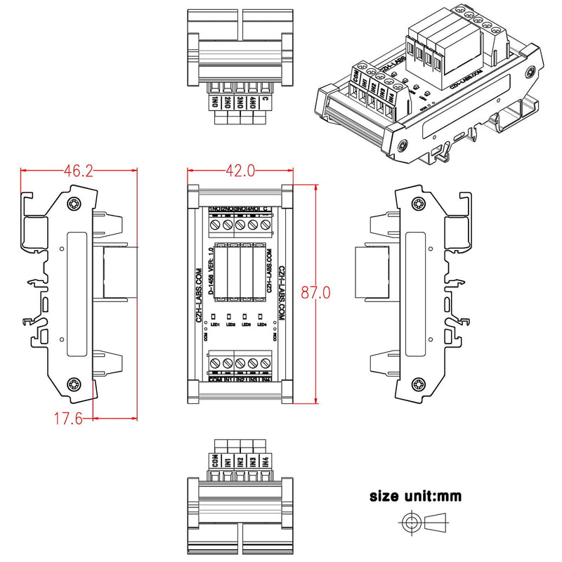 [Australia - AusPower] - DIN Rail Mount AC/DC 5V 12V 24V SPST-NO 5Amp Power Relay Module (AC/DC 24V, 4 Channels) AC/DC 24V 