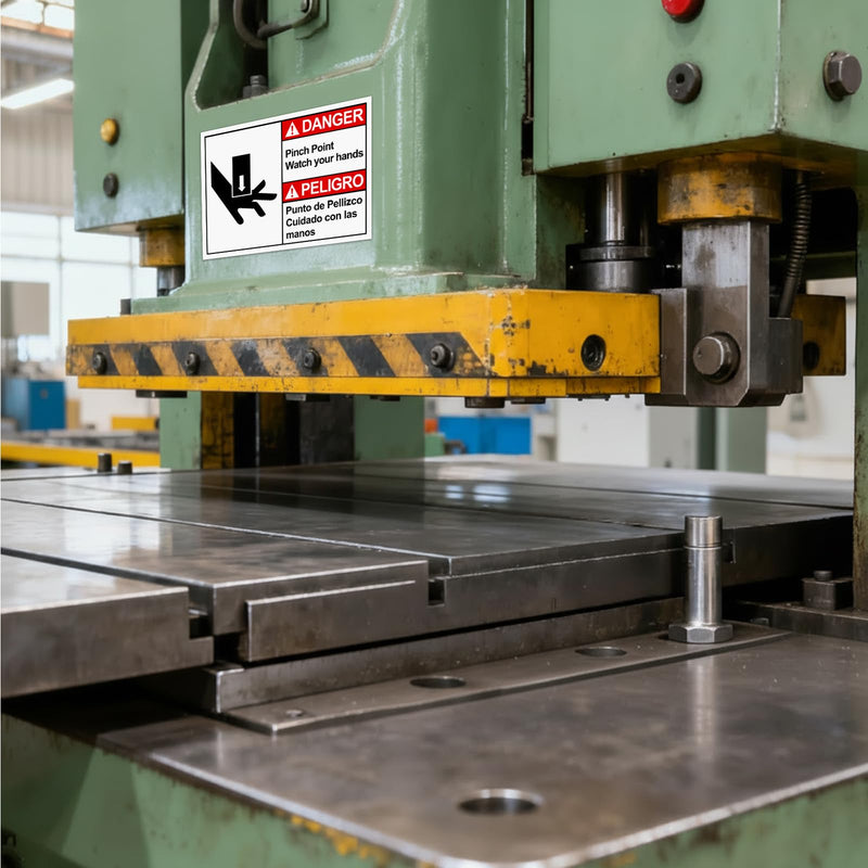 20 Pcs DANGER Pinch Point Watch Your Hands ANSI Bilingual Safety Label Decal - 5'' x 3.5'' Vinyl ANSI Safety Warning Sign Stickers for Indoor Outdoor Machinery Workplace(Danger) 20