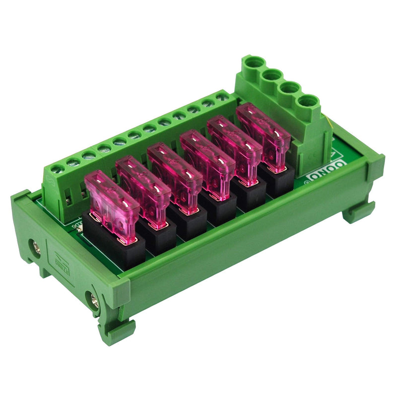 DC Power Fuse Distribution Strip Module (6 Position, DIN Rail Mount) 6 Position