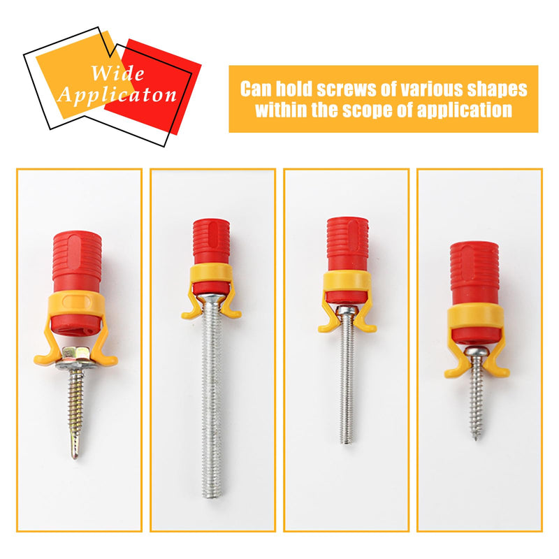 4Pcs ABS Screw Holder Clamp,Screw Holder Clamp Fixing,Screw Gripper Holding Tool for Woodworking(Red)