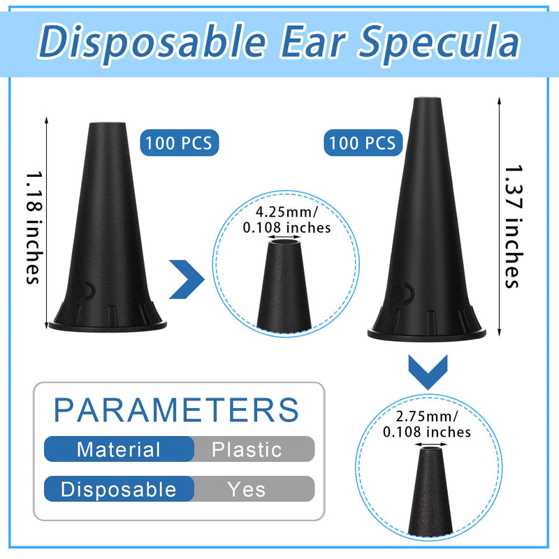 [Australia - AusPower] - Reusable Otoscope Specula Dispenser with 200 Pcs 2.75/4.25 mm Otoscope Tips Plastic Dispenser for Disposable Ear Specula 