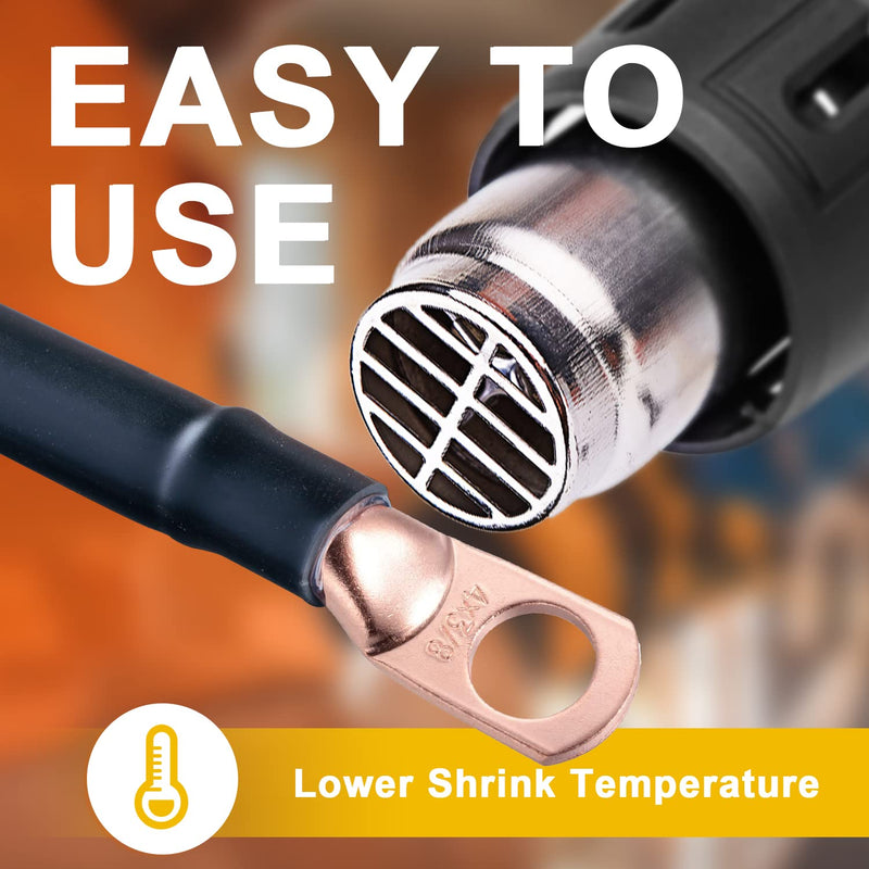 [Australia - AusPower] - TKDMR 340 PCS Heat Shrink Tubing Kit - 3.1" 4.53" Length,3:1 Ratio Adhesive Lined, Marine Grade Shrink Wrap - Industrial Heat-Shrink Tubing - Black 3.1" 4.53" Length, 340 Pcs, 3:1 Ratio 