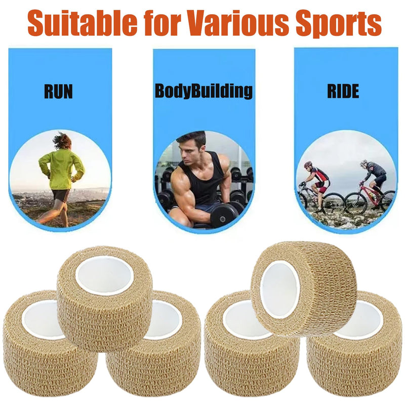 Hysiwen 6 Pack 1" x 5 Yards Self Adhesive Bandage Breathable Cohesive Wrap Self Adherent Vet Tape Self Stick Bandage Wrap for Sports, Athletic, Wrist, Ankle(Skin Color) 1 Inch Skin Color
