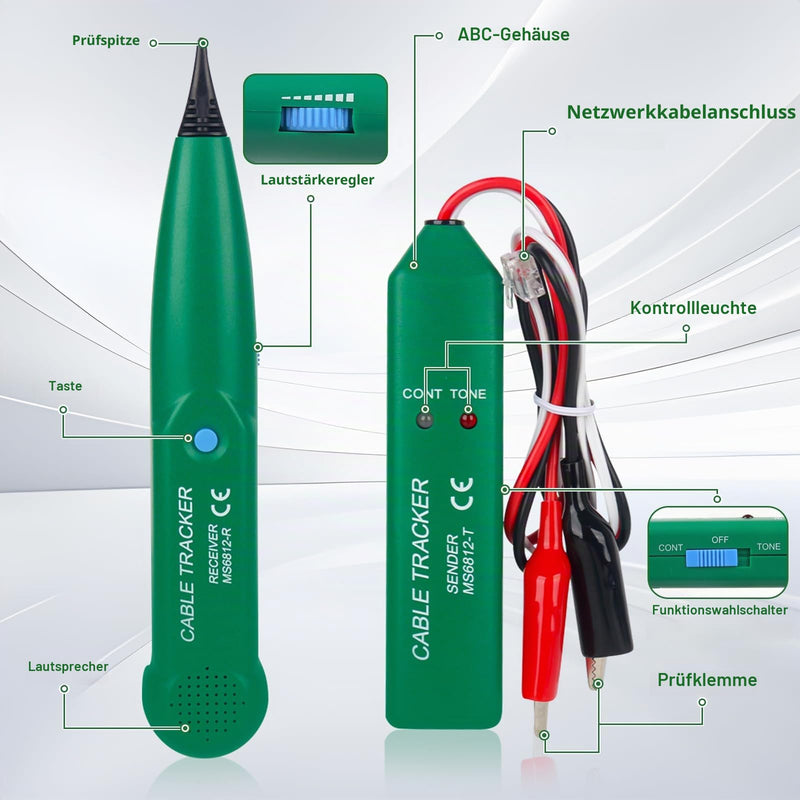 Cable Break Detector Robotic Lawnmower, Cable Tracker with Battery, Cable Finder Cable Tester, Cable Finder, Cable Detector for Network Maintenance Collation Passage of Test Circuit