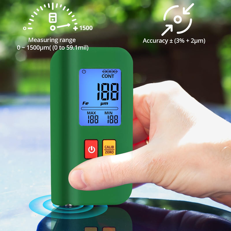 [Australia - AusPower] - EYPINS Paint Coating Thickness Gauge, 0-1500μm/59mil Range, 0.01mil/0.1μm Resolution, Auto-Digital Paint Meter for New/Used Cars, Backlit Display, Includes Battery 