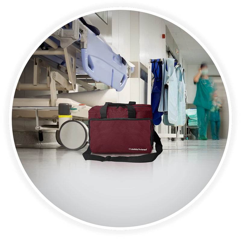 [Australia - AusPower] - ASA TECHMED Nurse Bag for Medical Equipment, Nurse Accessories Bag Ideal for Doctors, Nurses, Home Health Aids, Medical Students (Burgundy) 