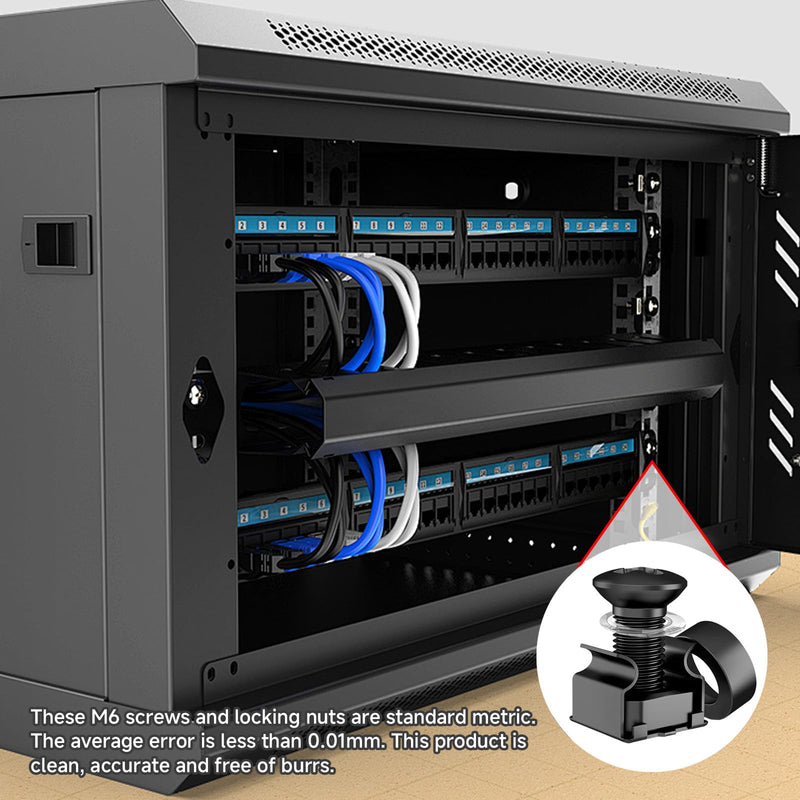 [Australia - AusPower] - Set of 50 M6x16mm Rack Mount Cage Nuts, Screws and Washers for Rack Mount Server 19x10 Cabinet,Patch Panel, Rack Mount Server Shelves, Routers, Rack Mount Screws and Square Insert Nuts 