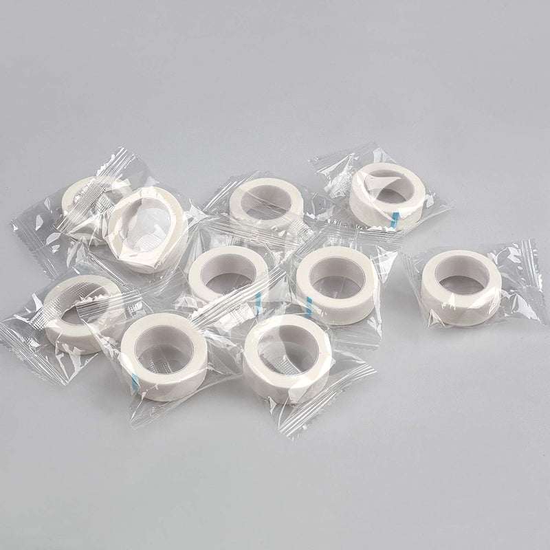 [Australia - AusPower] - fenshine 10 Rolls Micropore Medical Tape for Eyelash Extension, Adhesive Fabric Tape For for Eyelash Extension Supply 0.5 inch x 10 Yards (10Rolls withe) 