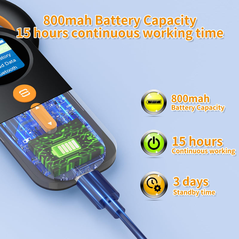 [Australia - AusPower] - Symcode Animal Microchip Scanner with 1.44IN TFT Display, Bluetooth Wireless Pet Chip Scanner RFID Reader ISO11784/85/FDX-B/EMID 240 Records Data Storage Upload to PC New for 2024 