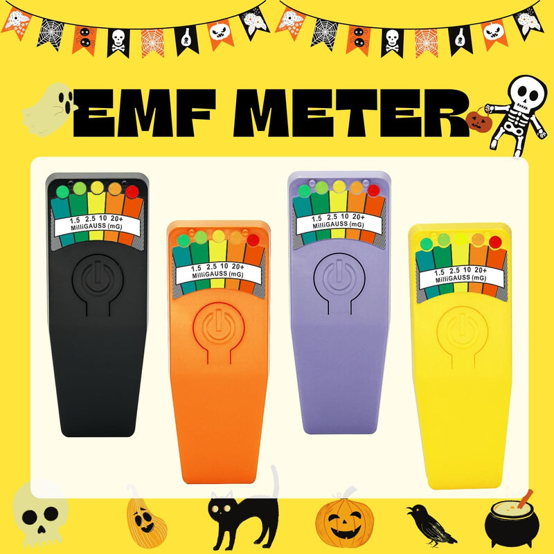 2 Pack Black EMF Meter Ghost Hunting Magnetic Field Detector Spirit Box Paranormal Equipment Tester