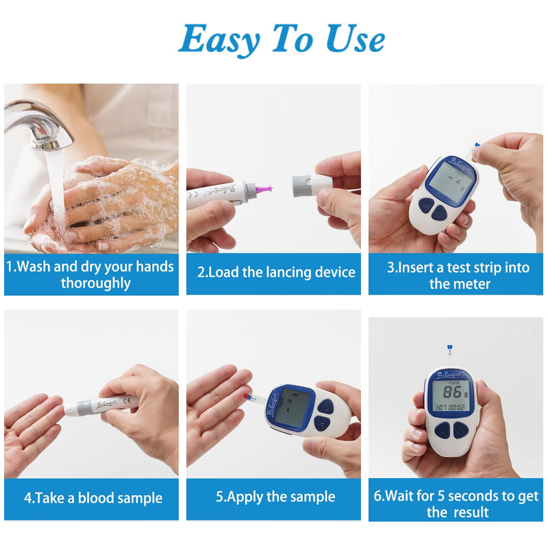 [Australia - AusPower] - Blood Glucose Test Strips for Diabetes 100 Count Blood Sugar Test Strip, Used with Pro Comfort Glucose Monitor Only, No Coding 