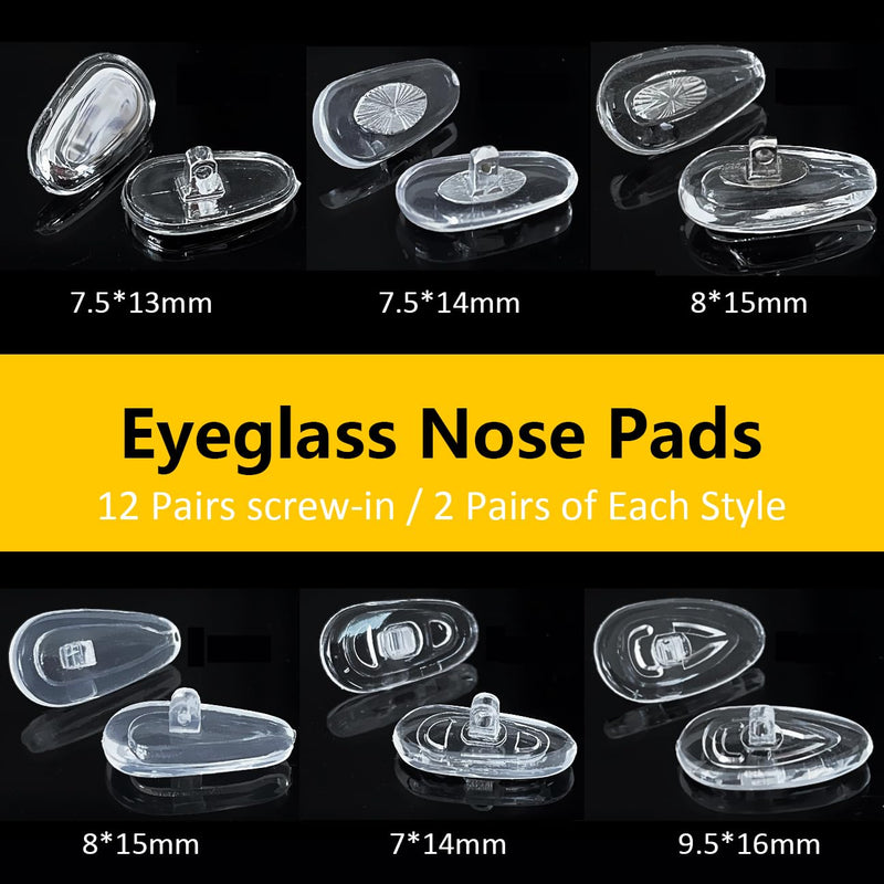 [Australia - AusPower] - Eyeglass Repair Kit, 24 Types Screws for Eyeglass, Wide Range of Frame Screws, Hinge Screws, Nose Pads Screws - Essential Eye Glasses Repairing Kit Tool 