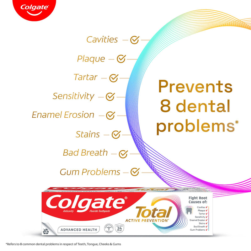 Colgate Total Advanced Health Toothpaste, Toothpaste with 12-Hour Protection, Whole Mouth Health Pack of 4 (120g/4.2oz x 4 = 480g/17oz)