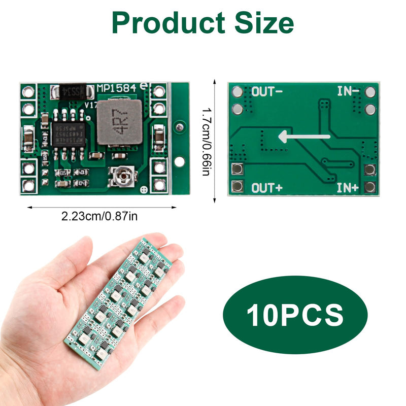 [Australia - AusPower] - Pack of 10 Mini Step Down Converter Module, DC-DC Buck Converter, 4.5-28V Voltage Converter, Ultra Small DC-DC Converter, 24V to 12V 9V 5V 3V Step Down Adjustable Converter 