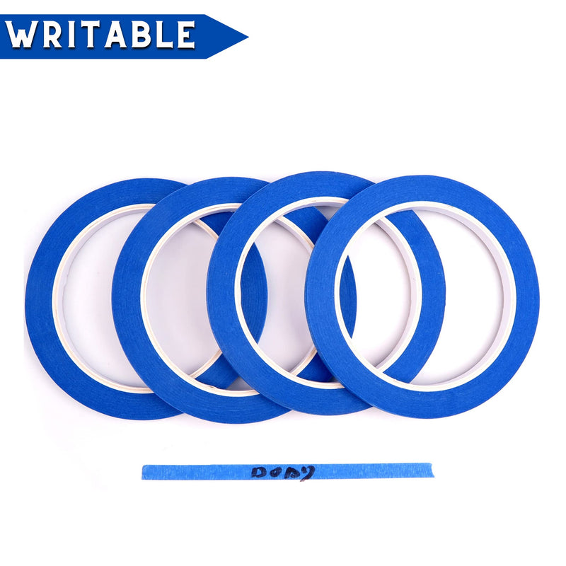 [Australia - AusPower] - Blue Painters Tape 1/4 Inches x 30 Yards - Multi Surface Use - 120 Yards Total - 4 Rolls 0.25" 
