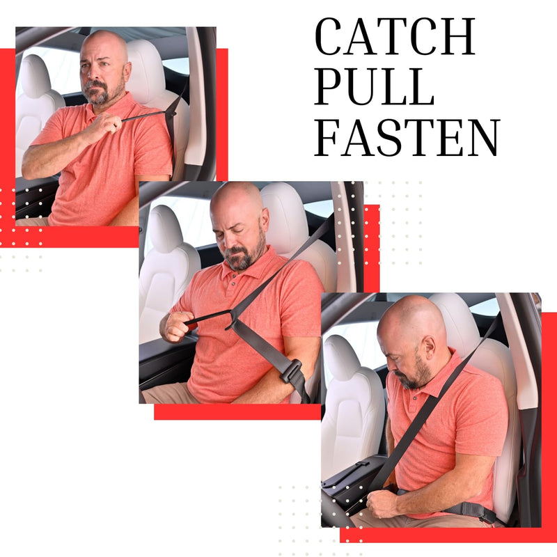 [Australia - AusPower] - Seatbelt Catcher - 3 Pack Grabber and Seat Belt Aid for Elderly and People with Disabilities - Seat Belt Extender - Twisting or Reaching Perfect Aid for Back, Shoulder, Elbow Injuries (Gray) Gray 