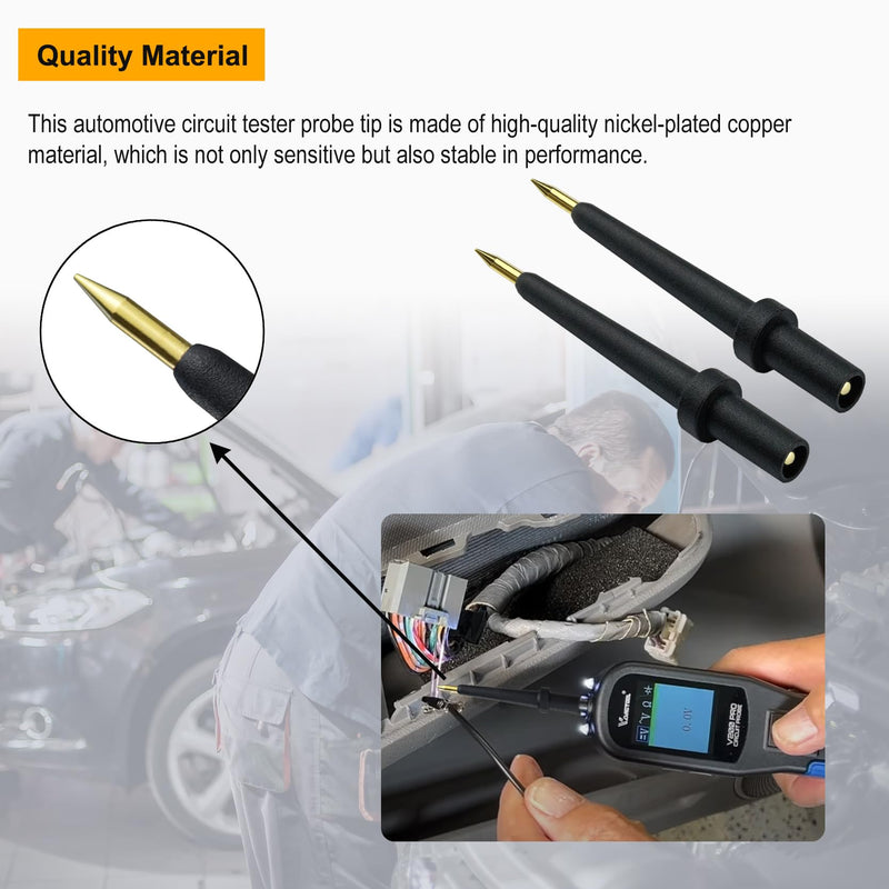 [Australia - AusPower] - ZIBOO - 2Pk 4Mm Banana Jack 3 Tip Black (PPTK0024-2),Use for Autel Circuit Tester Power Circuit Probe 2 