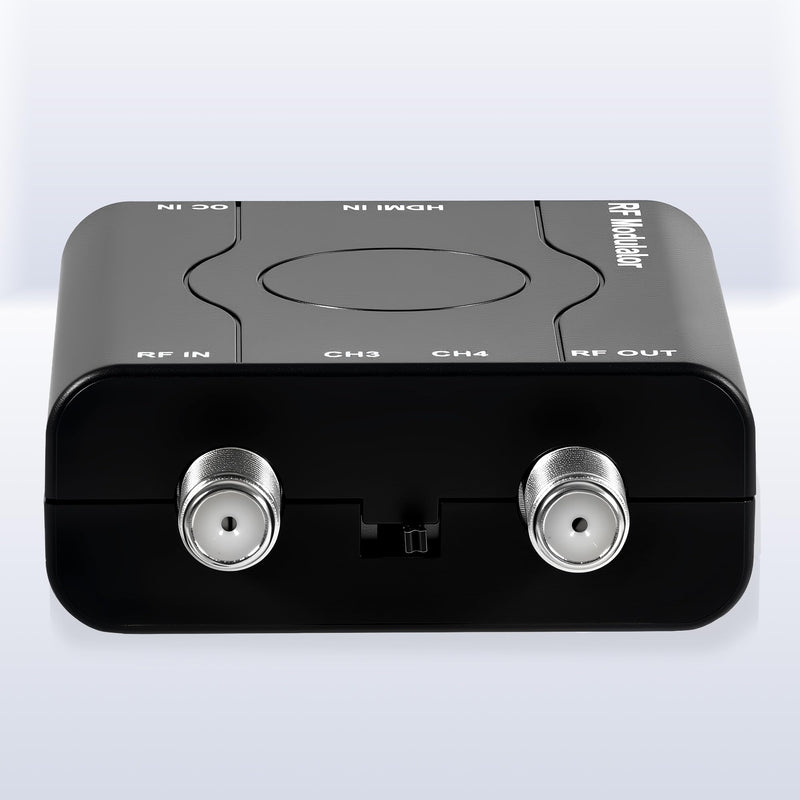 HDMI to RF Modulator, HDM61 VHF HDMI to RF Converter Adapter for TV NTSC Format Output, 1080P PLL Control for Home TV Game Console