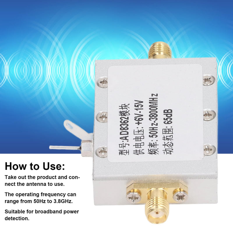 [Australia - AusPower] - AD8362 Digital RF Power Meter, Aluminum Alloy Frequency Detector, 75DBm to 16DBm RF Signal Power Meter for Broadband Power Detection 