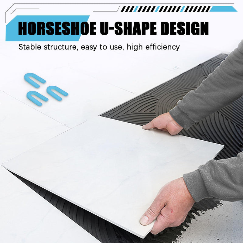 [Australia - AusPower] - 400 Horseshoe Tile Spacers, 1/16-Inch U-Shaped Plastic Spacers for Tile Leveling System Floor Wall Tile Installation 1/16"-400 Pcs 