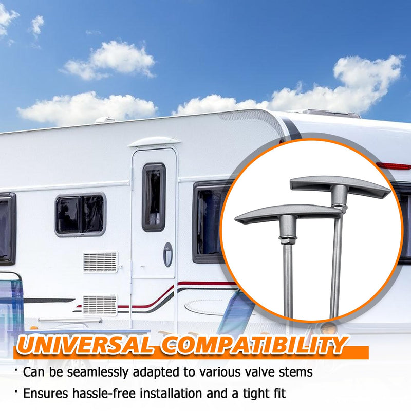 2 RV Universal Fit Waste Valve Tube Extension Kit for Camper Trailer, RV Camper Dump Valve Handle Includes Handle and Tube Extension