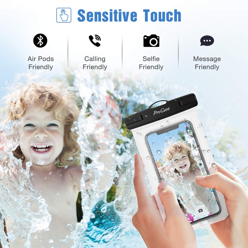 [Australia - AusPower] - 6 Pack Waterproof Phone Pouch Waterproof Phone Case for iPhone 15 14 13 12 11 Pro Max XS X, Cell Phone Pouch Holder with Lanyard for Galaxy S23 S22 S21 Pixel Up to 7.0" -Mixed Black /Blue/ Pink /Green /Yellow /Teal 