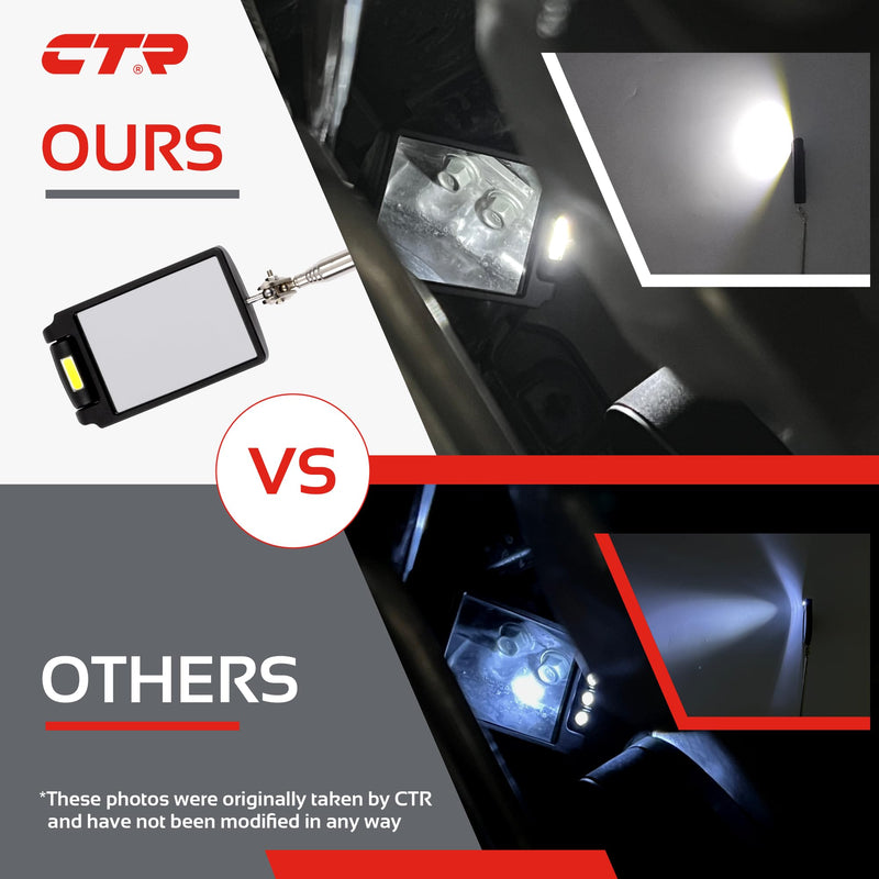 CTR 5PCS Telescoping Magnetic Pickup Tool Kit with Super Bright COB LED Square Inspection Mirror, Flexible Magnet Flashlight, Adjustable Inspection Tool with Long Handle - Best Gadgets Gifts for Men Red