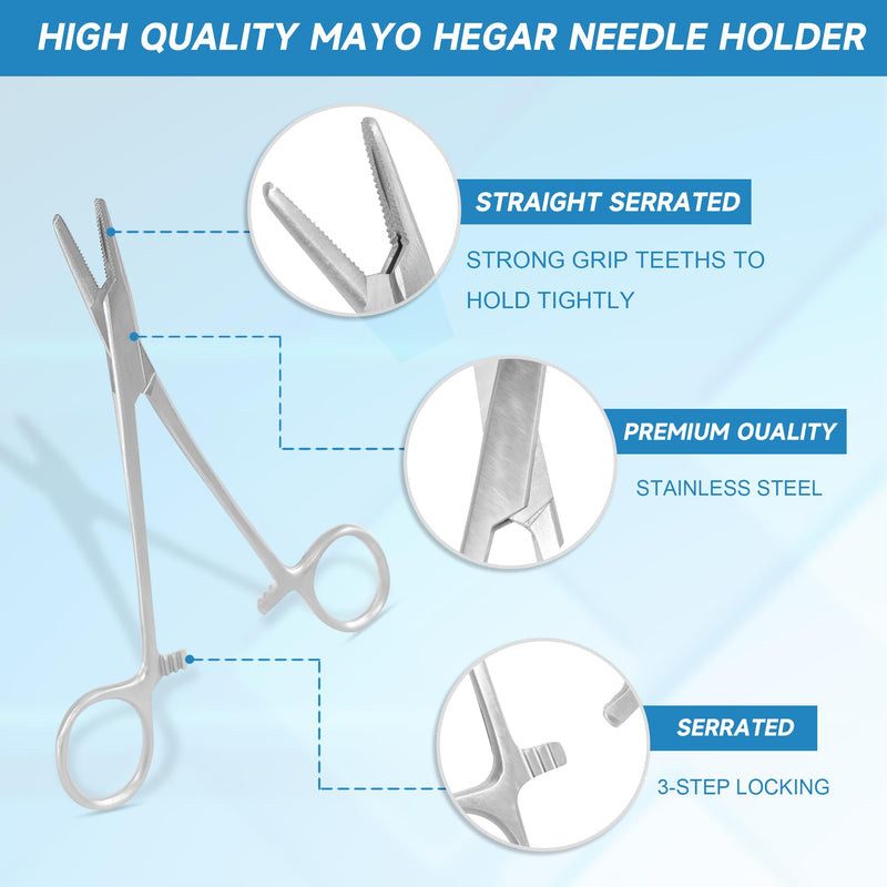 [Australia - AusPower] - Suture Practice Kit with Needle Plus Tools for Medical Student Training Only (12 Mixed Thread) 
