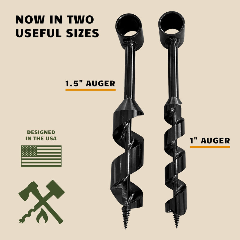 Bushcraft Survival 1.5 Inch Scotch Eye Auger | Manual Hand Wood Auger Drill Bit for Camping & Shelter Building | Heavy Duty Steel Bushcrafting Tools & Backcountry Gear