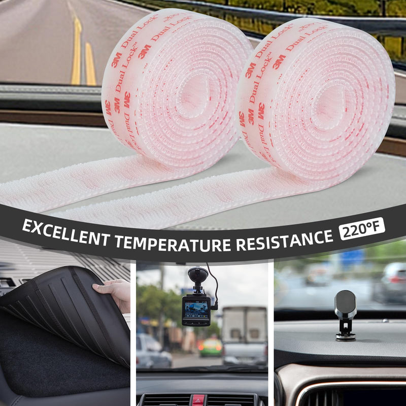 3M Dual Lock SJ3560 1"×6ft Clear 1 Pack Reclosable Fastener Mounting Tape Interlocking Mushroom Shaped Strong Adhesive Hook Lock Sticky Tape for Indoor and Outdoor