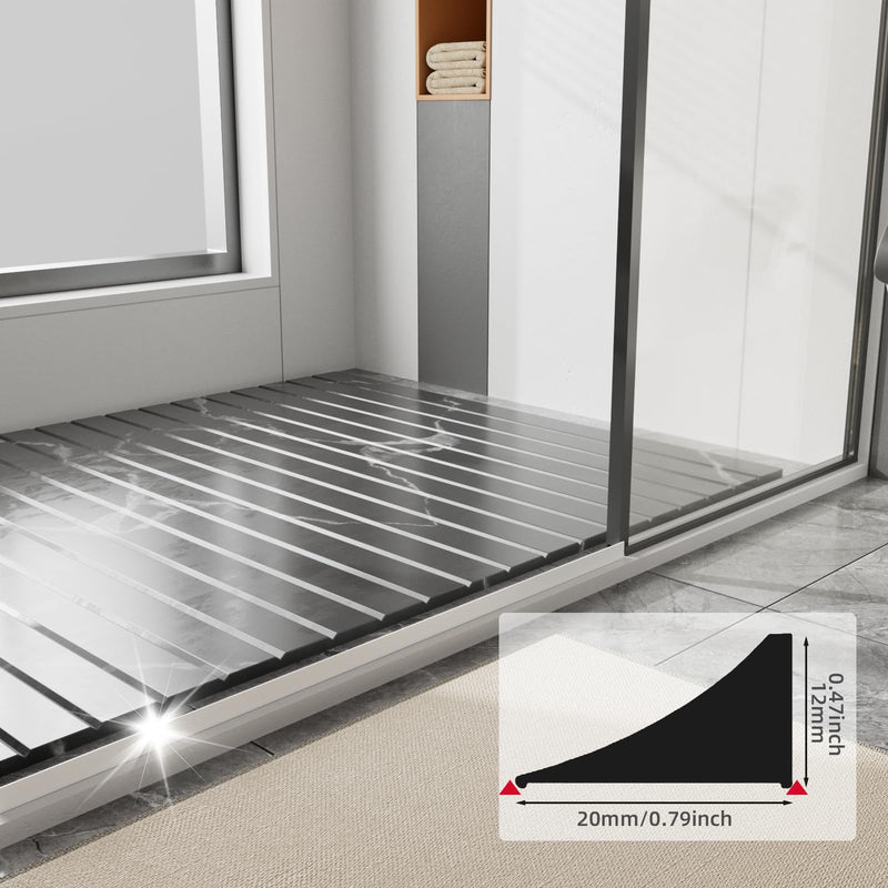 78 inch Shower Threshold Water Dam Barrier Water Stopper, Glass Shower Door Bottom Seal Strip, Silicone Rubber Kitchen Sink Splash Guard for Countertop, Bathtub, Bathroom（White） 78 Inch White