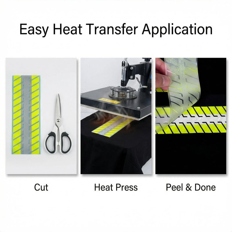 High Visibility Reflective Heat Transfer Vinyl Iron-On Tape for Clothing CS-03# 2 in x 5 yd (Fluorescent Yellow) Fluorescent Yellow
