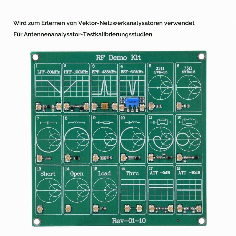 Frequency Test Board RF Demo Kit Card NanoVNA RF Test Module Vector Network Analyzer Board Filter/Attenuation Module 18 Function Modules