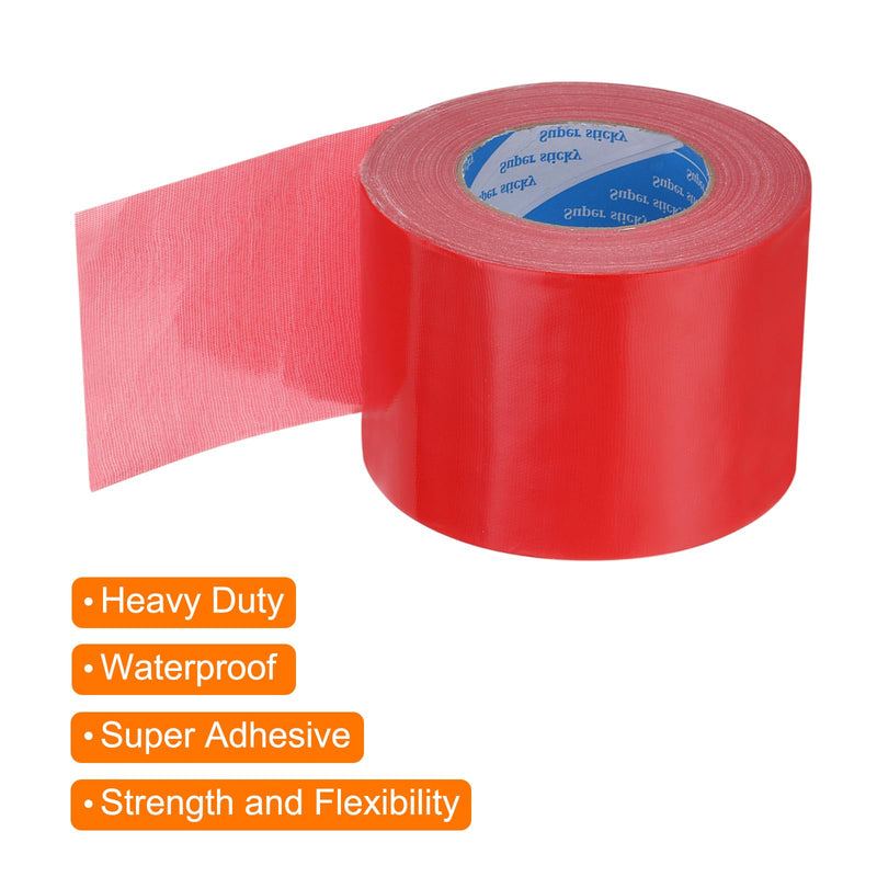 uxcell Heavy Duty Duct Tape, 4 Inch x 55 Yard Waterproof Flexible Hand Tear Strong Adhesive Duct Tapes for Crafts DIY, Fixing, Repairs, Red