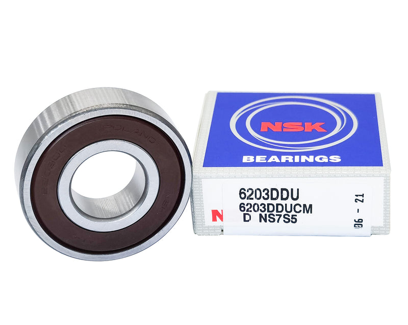 [Australia - AusPower] - Nsk Bearings (2 Pack) 6203-2RS 6203DDU 6203VV Bearings 17X40X12MM Pressed Steel Cage,Deep Groove Ball Bearings 