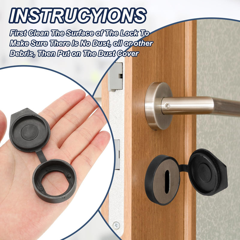 [Australia - AusPower] - PATIKIL Door Lock Dust Cover, 20Pcs 21mm Panel Cam Lock Dust Cover Plastic Waterproof Caps for Cam Lock Switch Cabinet Power Cabinet Control Distribution Cabinet, Black 