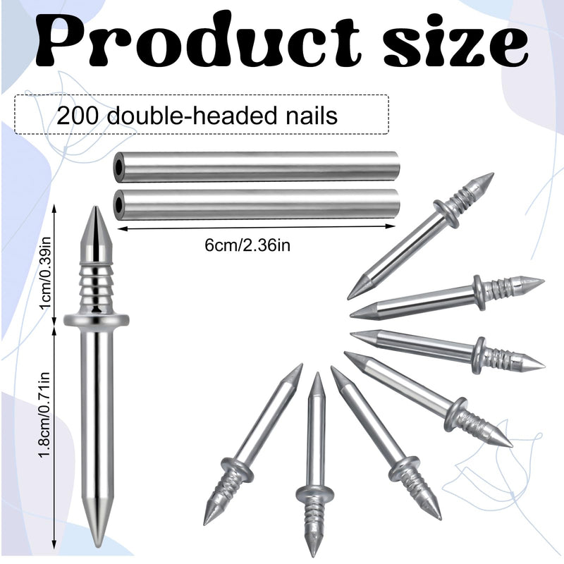 [Australia - AusPower] - 100Pcs Double-Head Skirting Thread Seamless Nail, Skirting Line Without Marks Nail, Invisible Security Screws Equipped with Nail Specific Sleeve Tool 100 