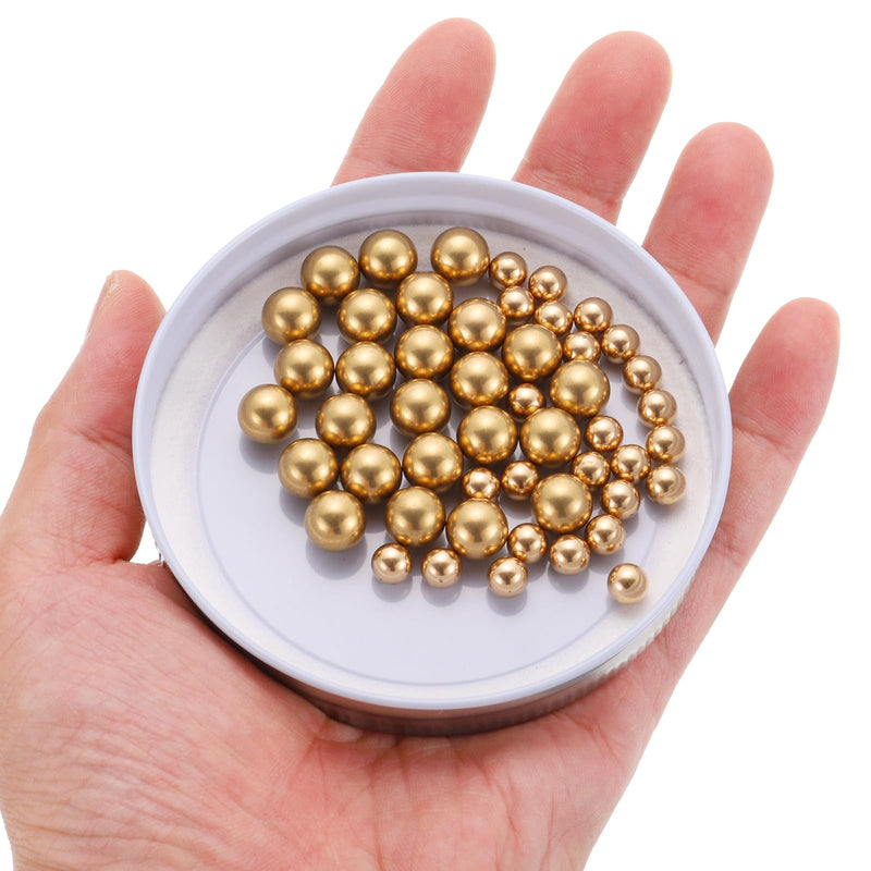 [Australia - AusPower] - uxcell 50pcs Precision Solid Brass Bearing Balls 1/4" 3/8" Industrial Brass Ball Spheres for Machinery, Automotive, and DIY 