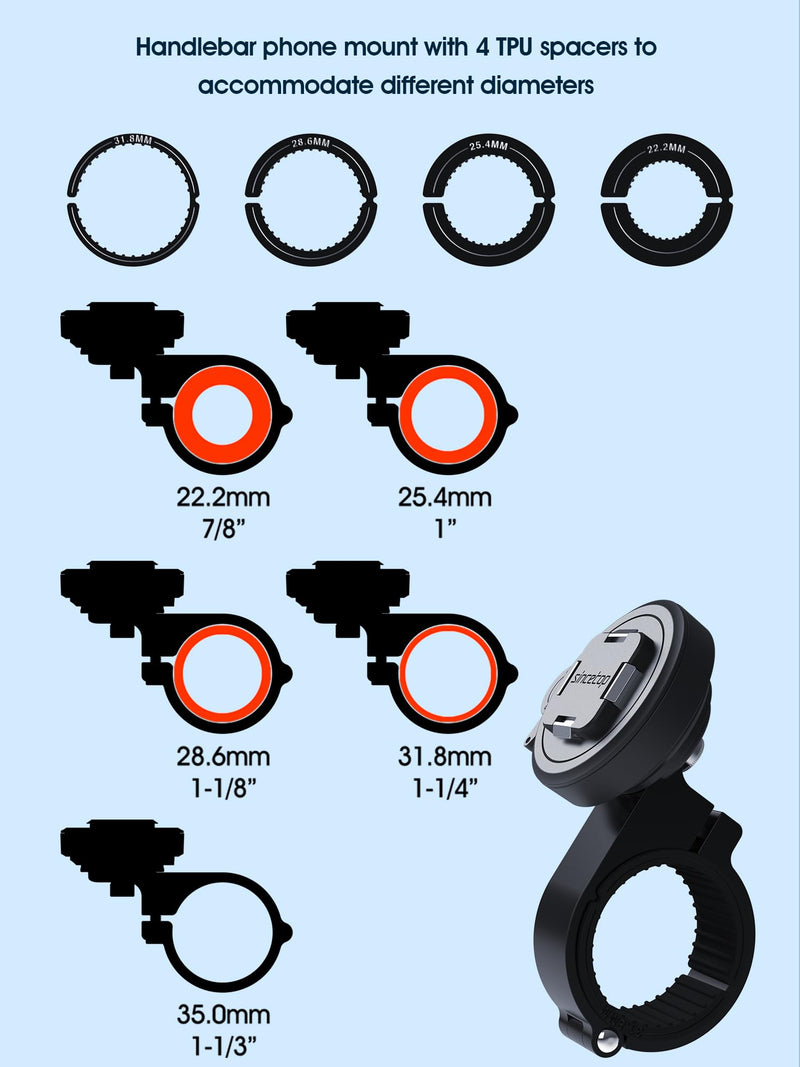 [Australia - AusPower] - sincetop Series Q [ Quad ] Bike/Motorcycle Phone Mount - Quick Lock & Release - Aluminum Alloy Holder - Compatible with Mountain Bicycles, Electric Bikes, Motorcycles, and Scooters Handlebar Mount - Series Q 