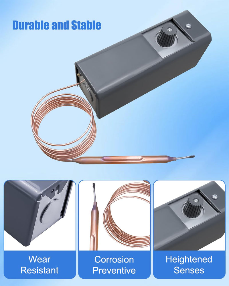 [Australia - AusPower] - Replace W1609-101 Refrigeration Temperature Control from -30 Degrees F to 90 Degrees F, Remote Bulb Refrigeration Thermostat Temperature Controller 5 Ft Capillary 