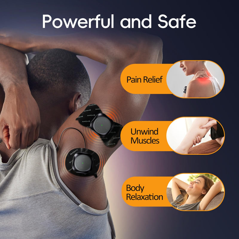 Comfytemp Wireless TENS Unit 30 Modes Muscle Stimulator for Pain Relief, FSA HSA Eligible 2 Packs Rechargeable TENS Machine with Remote, Pulse Muscle Stimulator for Back Shoulder Sciatica (4pads)