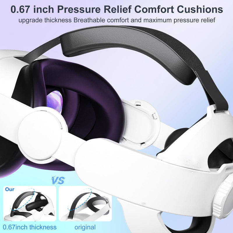 [Australia - AusPower] - Upgraded Head Strap for Meta Oculus Quest 3, Pressure-Free Elite Strap Accessories Replacement, Adjustable Headband Soft Cushion VR Headset Enhanced Comfort & Balanced Fit for Longer Immersion Quest 3 Head Strap 