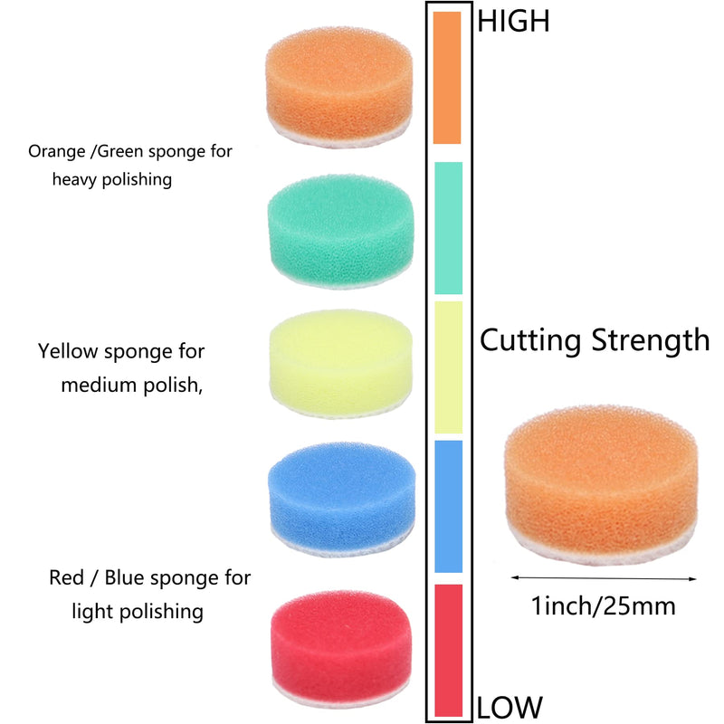 [Australia - AusPower] - 1inch Sandpaper 40-7000grit Sanding Disc with Shank Backer Plate and Soft Foam Buffering Pad Grinding Abrasive Sponge Sanding Disc Pad Kit for Wood Metal Mirror Jewelry Car 132PCS 1inch-131pcs 
