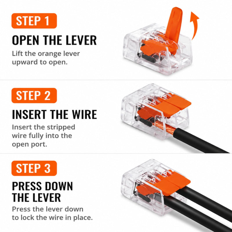75 Pieces Cable Connector Set, 2/3/4/5 Pin Cable Clamps Electric Terminals, 12-24 AWG Connection Terminals Set, Current Clamps for Fixed & Flexible Cable Connectors, 2-5 Conductors