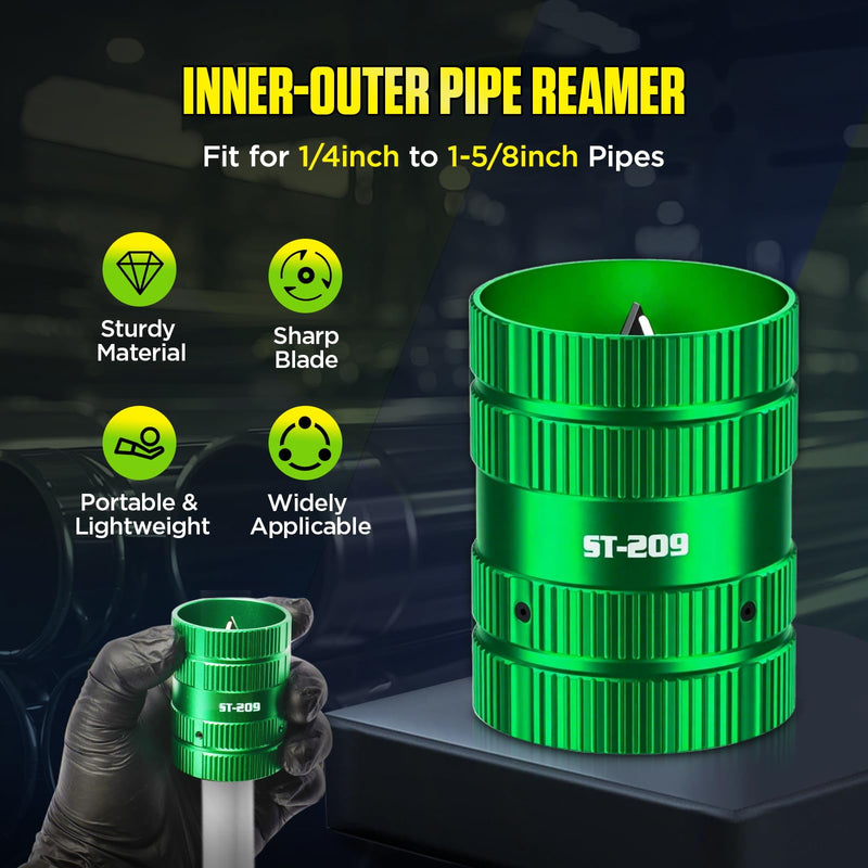 [Australia - AusPower] - PARAOUTIL 2 in 1 Universal Deburring Tool for Copper and Plastic Pipes for Indoor and Outdoor Use 6-38 mm Multi-Material Cutter Metal Aluminium Mild Steel Compatible 