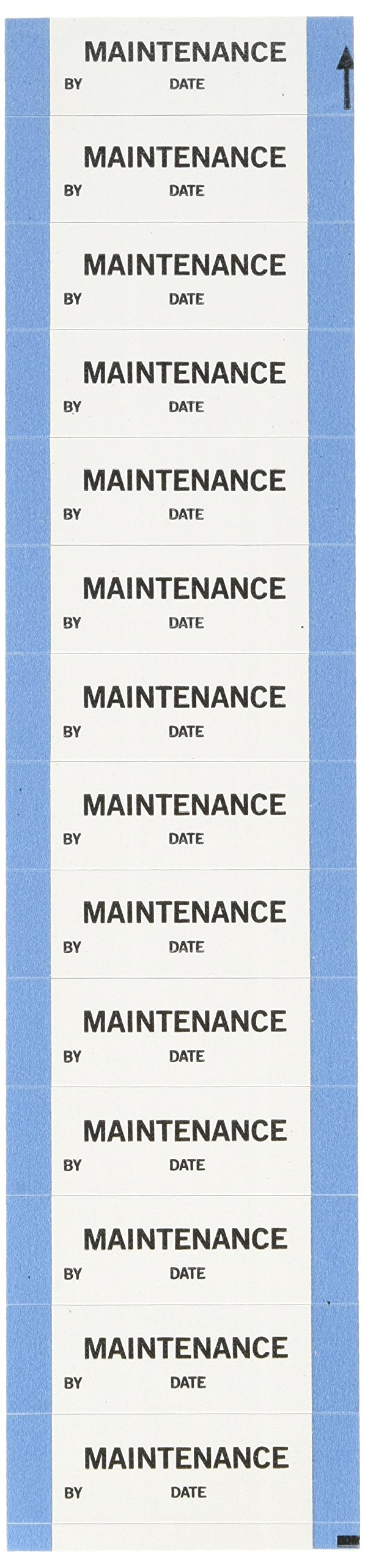 Brady WO-43 Repositionable Vinyl Cloth Maintenance Labels , Black On White, 1.500" x 0.625" (38.100 Mm x 15.880 Mm), Legend "Maintenance" (14 Per Card, 1 Card Per Package)