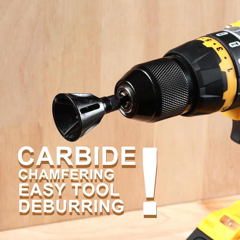 [Australia - AusPower] - Deburring External Chamfer Tool with 3 Carbide Blades, Tungsten Steel, Deburring Tool Remove Burr Tools,Bolt Thread Repair with Quick Release Shank Fit for 3/16"-1"(5mm-25mm) Larger 