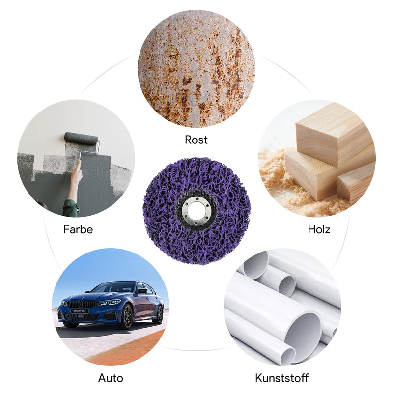 [Australia - AusPower] - Pack of 2 Wheel Hub Grinder, CSD Disc, 125 mm, Biscuit, Sanding Discs for Angle Grinder Discs, Grinding Disc, Angle Grinder, 125 Discs, Purple 