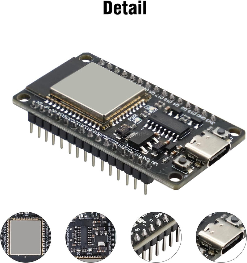 [Australia - AusPower] - Binghe Pack of 2 ESP with CH340 Development Board, ESP 30 Pins ESP-32-32D Module 2.4GHz WiFi + Bluetooth 2-in-1 Low Power Consumption Type-C Connector Compatible with Arduino 