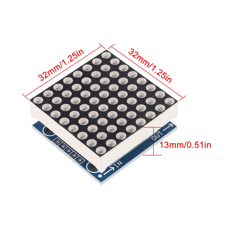 5PCS MAX7219 8x8 Dot Matrix LED Display Module 5V MCU Control MAX7219 88 LED Dot Matrix DIY Kit (B) B